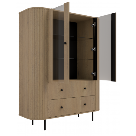 Witryna szeroka zaokrąglone boki frez front 122 OLIVO dąb cremona